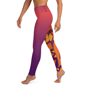 Raised Waist Leggings (SL-Purple/Orange)