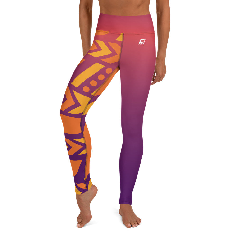 Raised Waist Leggings (SL-Purple/Orange)